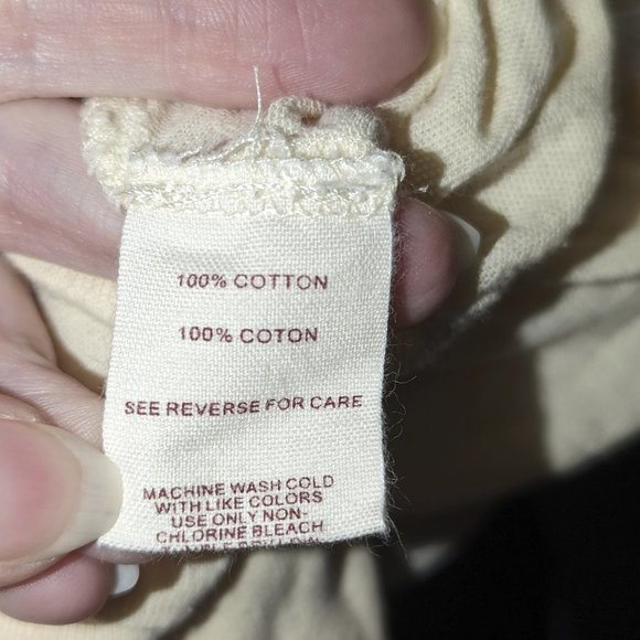 Cream colored V neck Women's M Free People cropped button up short sleeved top - Picture 5 of 7